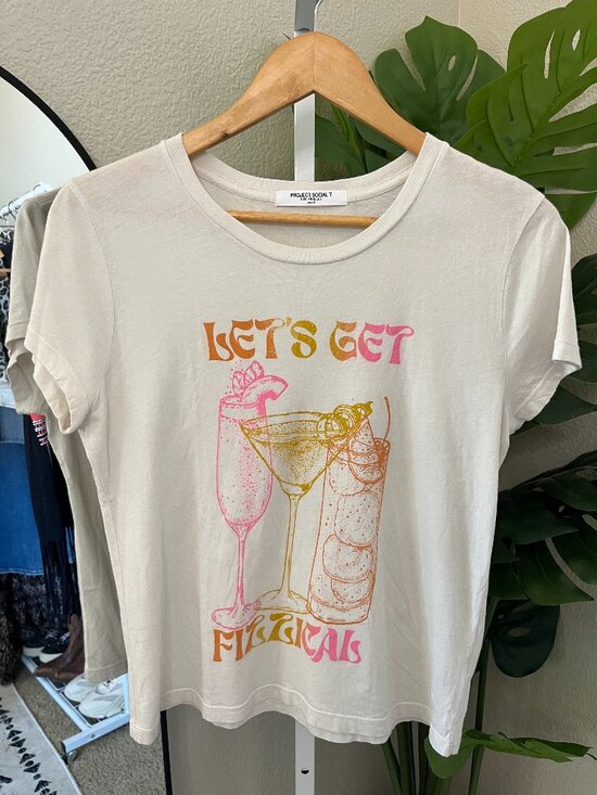 Project Social T Tops - 🍸✨ “Let’s Get Fizzical” Graphic Tee Sz Small | Project Social T | Retro Grpahic
